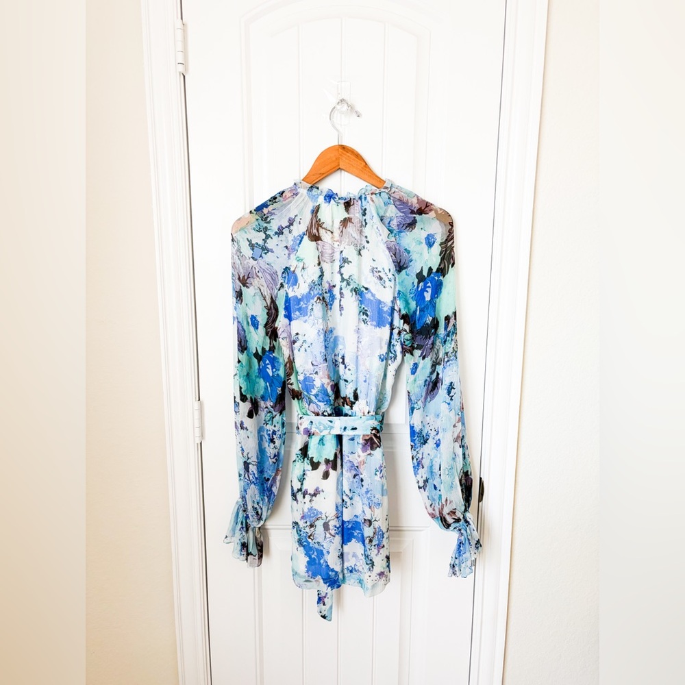 HEMANT & NANDITA Revolve Teien Romper Watercolor Floral Blue Size Small - Picture 4 of 4